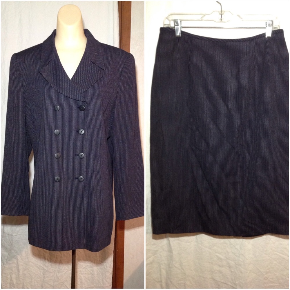Kasper A.S.L. Double Breasted Skirt & Jacket Suit
